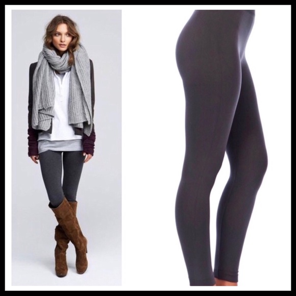 AEROSOLES Accessories 2 Fleece Lined Leggings Footless Tights A3c